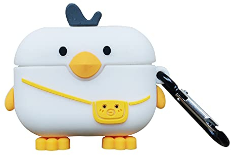 Kompatibel mit Airpods 3 Generation Hülle 2021, Niedliche 3D Cute Cartoon Silikon Ente Duck Hülle Schutzhülle, Kinder Teenager Jungen Mädchen Frauen für AirPod 3rd Gen Case Cover - Rucksack Ente Weiß