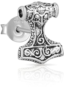 NKlaus Ohrstecker für Damen 925 Sterling Silber, 10x8mm Einzel, 1 Stück | keltisch