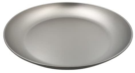 RISON-Titanium Round Camping Plate Outdoor Ultra Light Camping Tableware GR1 Titanium Dinner Plate 7-Inch BBQ Mountaineering Picnic Fruit Plate