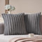 Topfinel 2er Set Kissenbezug 40x40 grau Kunstfell gestreift Muster Plüsch Ultra weich Dekorative Kissenbezüge Kissenhülle Dekokissen Sofakissen für Sofa Schlafzimmer Wohnzimmer