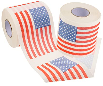 Toyvian 2rollen Toilettenpapierrolle mit Amerikanischem Flaggen-design Saugfähiges und Krümelfreies Haushaltspapier für Toilette