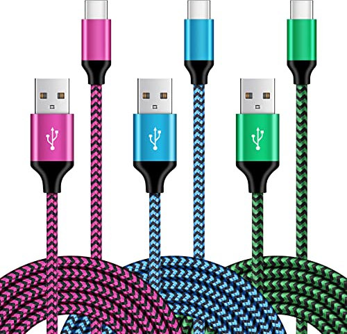 USB C Fast Charger Cable, 3Pack 6FT/1.8M Samsung Charger Cable Fast Charge, Type C Cable Lead for Samsung Galaxy S25 Ultra S24 FE S23 S22 S21 S20 S10 A16 A15 A14 A13 A12 A55 A54 A53 A35, Huawei,Xiaomi