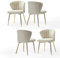HULALA HOME Chaise Salle a Manger Lot de 4 en Velours,Chaise de Coiffeuse Moderne,Chaise de Salon,Pieds en Métal Doré,Convient au Salon, Salle à Manger,Chambre,Beige