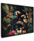MuchoWow© Bild auf Leinwand 70x50 cm Schlafzimmer Bilder Wand Deko Wohnzimmer Modern Wanddeko Bilderwand Geschenk Vogel - Blumen - Pflanzen - Dschungel - Schwarz - Tukan - Natur - Grün