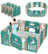 Dripex Laufstall Baby 150×150cm, Laufgitter Baby, Laufstall Faltbar, Laufgitter Faltbar, Kinderlaufstall mit Spielzeugboard, Playpen aus Kunststoff, Babyzaun, Braun