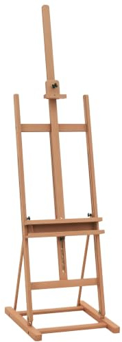 HOMCOM Cavalletto Pittura Regolabile in Legno di Faggio Color Legno