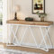 Tribesigns Table Console de 140cm, Table d'entrée en Bois avec Base en métal Unique, Table Basse, Table de Foyer, Table d'accentuation Industrielle pour Couloir, Salon, entrée