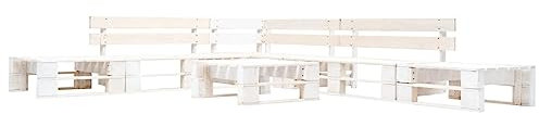 glasplatte Tisch,küchentisch klein,Tisch mit 4 stühlen Set,6-TLG. Garten-Paletten-Sofagarnitur Holz Weißdining Table Set 4 Chairs,bistrosets,Patio Tisch und stühle Set,