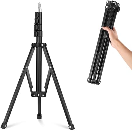 NEEWER 71/180cm Portable Light Stand, Adjustable Metal Camera Tripod Reverse Folding Light Tripod, LED Light Ring Light Reflector Stand with Flip Locks for Live Streaming Vlog Video Recording, ST180R