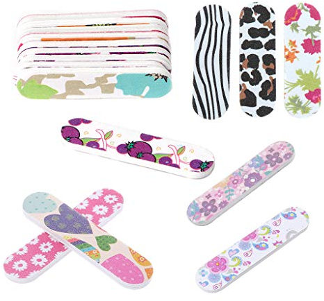 Mini limas de uñas redondas de doble cara para arte de uñas, herramientas de manicura, limas de uñas y pulidores, limas de uñas para uñas naturales, juego de limas de uñas para uñas naturales