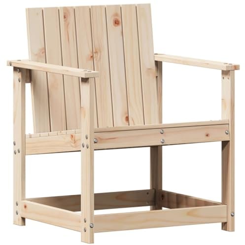 vidaXL Gartenstuhl, Holzstuhl mit Latten-Design, Stuhl Sessel für Terrasse Hinterhof Garten, Gartensessel Gartenmöbel, Massivholz Kiefer