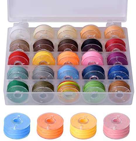 Granvoo 10m x 0,55 mm Fil de Cordon Ciré Coloré Fil Ciré Rond Fil pour Bracelet Perle Corde en Polyester, 25 Rouleaux de Cordon Ciré pour Fabrication de Bijoux Collier Cuir Couture DIY