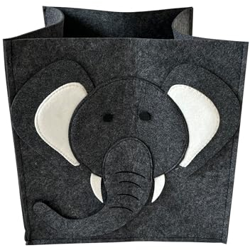 Aufbewahrungskorb Elefant eckig Aufbewahrungsbox Tiermotiv Kinderzimmer HTI living