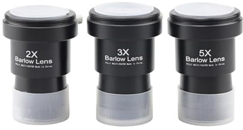 Barlow Lens Set, 3PCS Telescope Barlow Lens 2X 3X 5X Eyepiece Lens Telescope Accessories