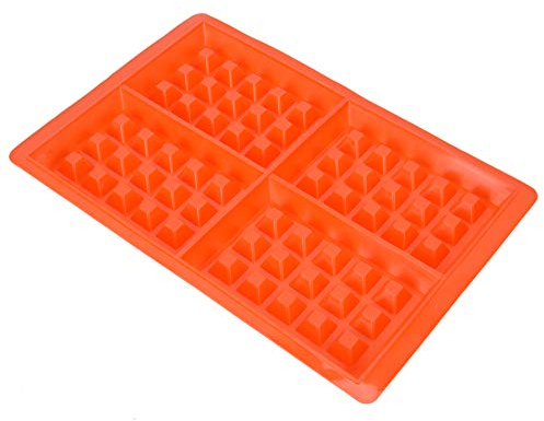 Molde de Silicona para Gofres de 4/5 Cavidades para Hornear Pasteles, Antiadherente, Reutilizable, Apto para Microondas, -40°C a 230°C, Rojo, Redondo 18,5 X 1,5 Cm, Cuadrado 28 X