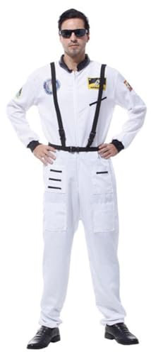 MUWO Raumfahrt Kostüm für Erwachsene MIESEPETER – Pilot Kampfjet und Astronaut – 100% Polyester, reguläre Passform, für Karneval und Volksfeste (Astronaut, L/XL)