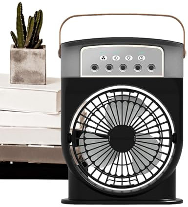 Ventilador con pulverizador de agua, ventilador de nebulización personal portátil y refrescante, ventilador de niebla de agua compacto y ajustable para dormitorios, cocinas, dormitorios