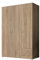 Arthauss Transform Your Bedroom with the Elegant BASE 3-Door Hinged Wardrobe in Timeless Oak Sonoma: Spacious Storage W121cm - Perfect for Modern UK Homes