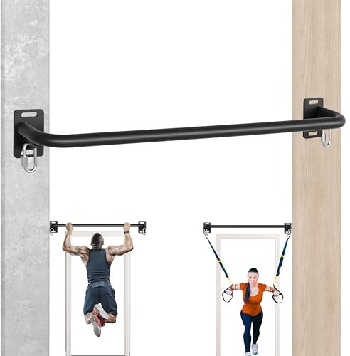 91,4 cm robuste Klimmzugstange, Wand-/Balken-montiert, 272 kg Kapazität, Multi-Grip-Stange für Garage und Keller, Sparren, All-in-One-Training mit Karabinern und platzsparendem Design