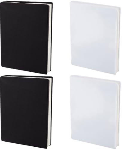 craspire 4 Stück Dehnbarer Buchumschlag Schwarz Weiß Waschbar Wiederverwendbar Große Buchhülle Aus Nylon Buchschutz Elastische Notizbuchumschläge Für 9x11 Zoll Hardcover Bücher Lehrbuch Geschenk