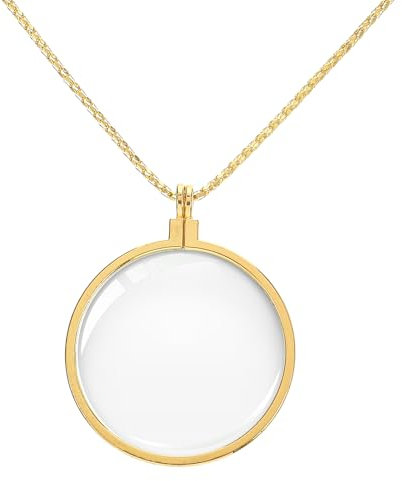 COMNICO HäNgende Lupe, 1 Stück Halsketten Lupe 5X Halskette Vergrößerungsglas Tragbares Lesemonokel Okular Anhänger Legierungskette für Kinder Jugendliche und ältere Menschen zum Lesen von Büchern