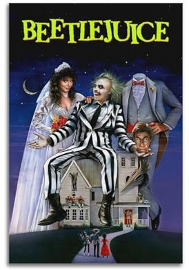muegrbgs Beetlejuice Poster, Wandkunst, Vintage-Poster, dekoratives Gemälde für Wohnzimmer, Schlafzimmer, elegantes ästhetisches Poster, 30 x 45 cm, ungerahmter Stil