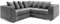 CHICAGO JUMBO CORD SOFA RANGE (Grey, Corner Symmetrical Sofa)