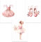 3 Poster Kinderzimmer Mädchen Rosa 30 x 40 cm Wandposter Baby Ballerina Tänzerin Wandbild Kinder Leinwand Wanddekoration Rosa Geschenk ohne Rahmen