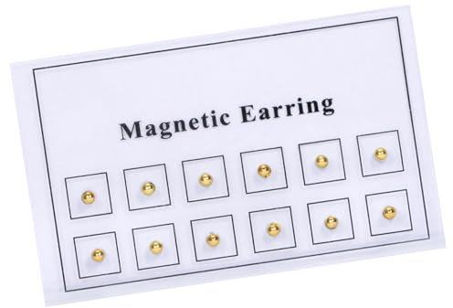 AVYRING 12stk Falsche Nasenstecker, Nicht-Piercende Magnetische Stecker für Frauen, Edelstahl Magnetische Ohrringe für Männer Falsches Nasenpiercing mit Gold Nasensteckern