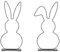 2er Set Aufsteller Hase aus Metall schwarz - Osterhase Drahthase Osterdeko Silhouette 17x39x8cm