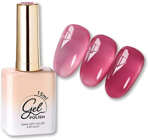 Jelly Nude Purple Gel Nail Polish – 15ml Jelly-like Gel Nail Varnish Crystal-clear Nails for Salon & Home Manicure, Long-Lasting, Easy to Apply, UV/LED Cured (J29#Purple)