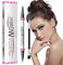 Microblading Augenbrauenstift Härchenzeichnung,Brushli-Augenbrauenpinsel,2025 Neu Wasserfest 2-In-1 Eyebrow Pencil,Augenbrauenstift Mit Beidseitiger Verzweigung,Schwarzbraun