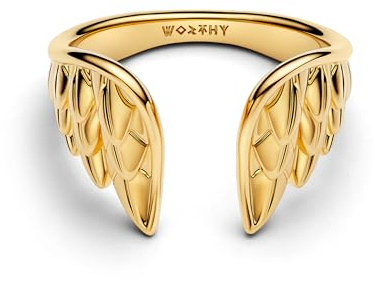 PANDORA Marvel Thor Flügel Offener Ring mit 14K vergoldeter Metalllegierung, Größe: 58, 164222C00-58