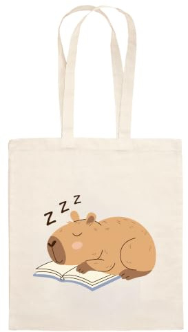 Umhängetasche Capybara: Stofftasche, Jutebeutel mit buntem Farbaufdruck. Aus 100% Baumwolle mit langen Trägern. Accessoire für Fans farbenfroher Kunst. Reusable Bag