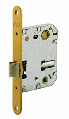 Tesa Assa Abloy 134U5RHL Picaporte Unificado Para Puertas de Madera Latonado Entrada 50 mm, Frente Redondo 134U