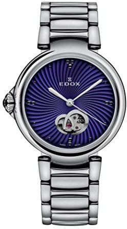 Edox La Passion Damen-Armbanduhr 33mm Armband Edelstahl + Gehäuse Automatik Zifferblatt Blau 85025 3M BUIN