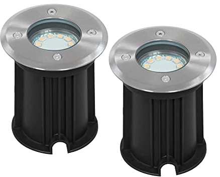 2er-Set LED Bodeneinbaustrahler, rund, belastbar bis zu 800 kg; Ranex 5000.461
