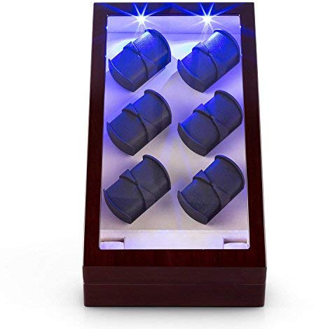 Klarstein Klingenthal carica orologi automatici (per 12 orologi, illuminazione a LED, vetrina trasparente, 3 modalità di rotazione) - mogano