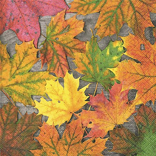 20 Servietten Rot-braune Herbstblätter/Blätter/Herbst 33x33cm