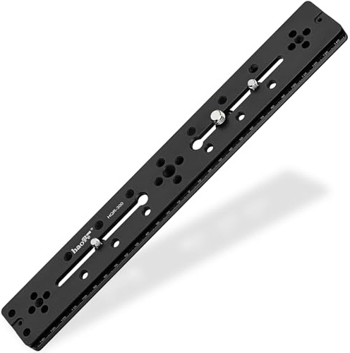 Haoge HQR-300 Universal 300mm Double Dovetail Long Quick Release Extender Slide Rail Plate for Camera Tripod Ball Joint Clamp for Benro Arca Swiss Sunwayfoto