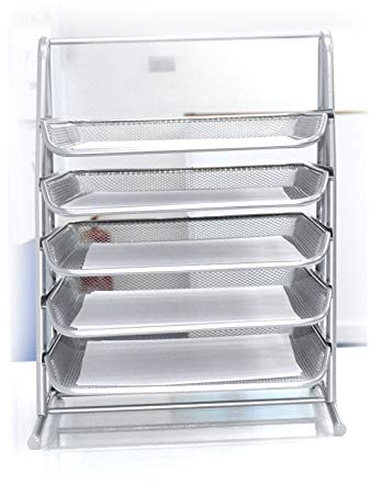 5 Tier Office Filing Trays Holder A4 Document Letter Paper Wire Mesh Storage Organizer/Document Tray Black or Silver
