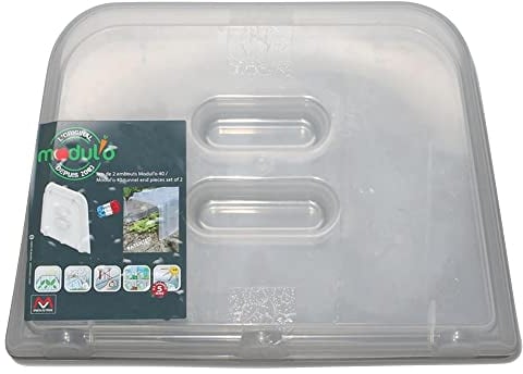 NOOR Endkappen für Pflanztunnel Modul'o 40 I 56 x 5 x 49cm, transparent I Deckel für Gemüsebeet-Plastiktunnel I 2er Set