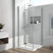 EMKE Duschkabine 75 x 90 x 185cm Eckeinstieg Falttür Dusche 180º Klappbar Duschwand Duschabtrennung mit Seitenwand 6mm ESG Sicherheitsglas