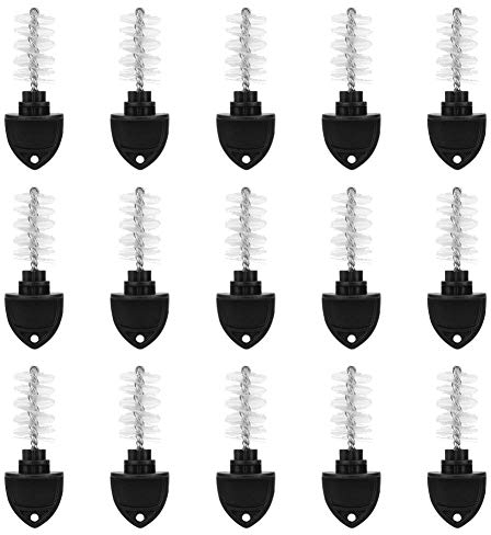 TOPINCN 15Pcs Beer Tap Plug Brushes, Fit Snugly Into The Stout for Most Standard Taps Draft Beer Faucet Nylon Grade Faucet Brush Dustproof Black