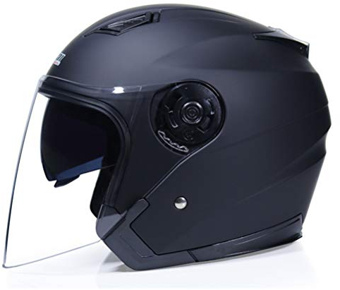 Jethelm Windschutzscheibe Half Face Helm ABS Motorrad Elektrische Sicherheit Doppel Objektiv Moto Helm für Frauen/Männer Jethelm