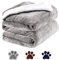 HAPPY HACHI Hundedecke wasserdichte Sofa, 150x127cm Fleece Hunde Decke Warme Hundedecke Sofaschutz, Waschbar Hundedecke Flauschig (Grau-Weiß)