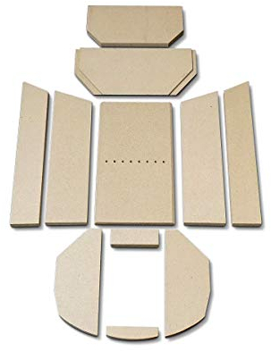 Feuerraumauskleidung F für Oranier Polar 8 Kaminöfen - Vermiculite - 11-teilig