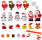 KATELUO 24 Miniatur Harz DIY Garten Figuren,Weihnachten Mini Ornamente Set,Weihnachtsdeko Tisch Ornamente Desktop,Mini Weihnachtsmann Sukkulenten Bonsai Blumentopf Micro Landschaft Dekoration