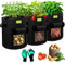 LESDOI 7 Gallonen (27L) kartoffel pflanzsack, pflanzsäcke Kartoffeln mit Doppelseitiges Klettfensterdesign, Pflanztaschen kartoffelsack mit Griffe für Tomaten,Kartoffeln, Pflanzen - Schwarz