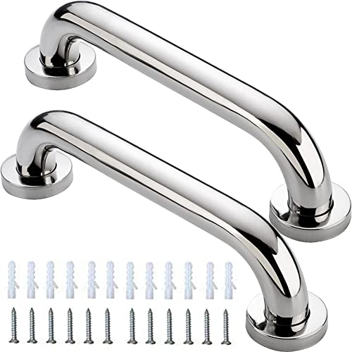 AIMENGA Edelstahl Haltegriff 2 Stück 30cm Sicherheitsgriff aus Stahl Rutschfest für Dusche Handläufe Wandhalterungen Haltegriffe für die Wandstange für ältere Menschen, Behinderte